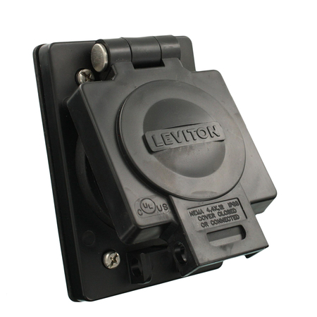 LEVITON Electrical Receptacles 121-30 With Cover 69W81-B